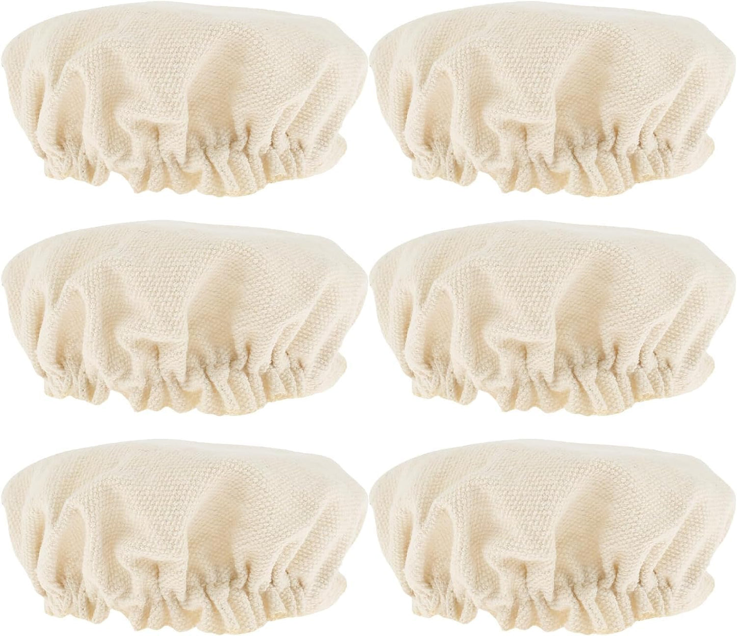 6 Pack Cotton Linen Sourdough Starter Jar Covers - Elastic Cloth Covers for 3-4 inch Jars - Bread Fermentation Cover Kit with Replacement Covers for Canning Lids