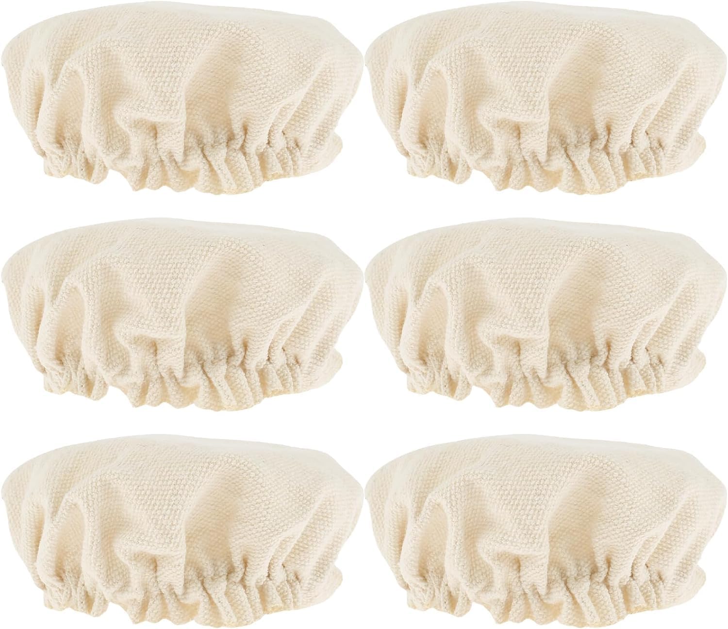6 Pack Cotton Linen Sourdough Starter Jar Covers - Elastic Cloth Covers for 3-4 inch Jars - Bread Fermentation Cover Kit with Replacement Covers for Canning Lids