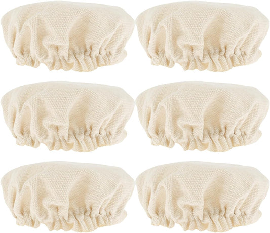 6 Pack Cotton Linen Sourdough Starter Jar Covers - Elastic Cloth Covers for 3-4 inch Jars - Bread Fermentation Cover Kit with Replacement Covers for Canning Lids