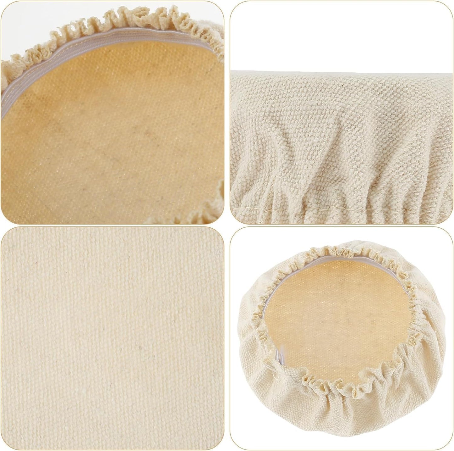 6 Pack Cotton Linen Sourdough Starter Jar Covers - Elastic Cloth Covers for 3-4 inch Jars - Bread Fermentation Cover Kit with Replacement Covers for Canning Lids