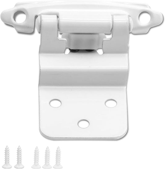 6 Pack Donanim 3/8" Inset White Self Closing Cabinet Door Hinges for White Kitchen Cabinets