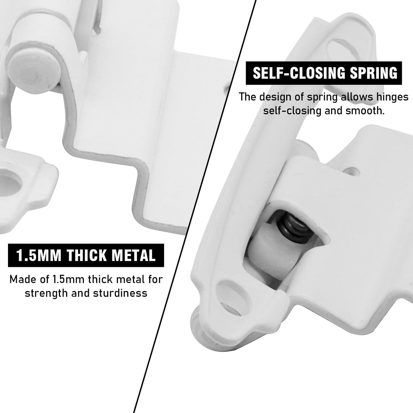 6 Pack Donanim 3/8" Inset White Self Closing Cabinet Door Hinges for White Kitchen Cabinets