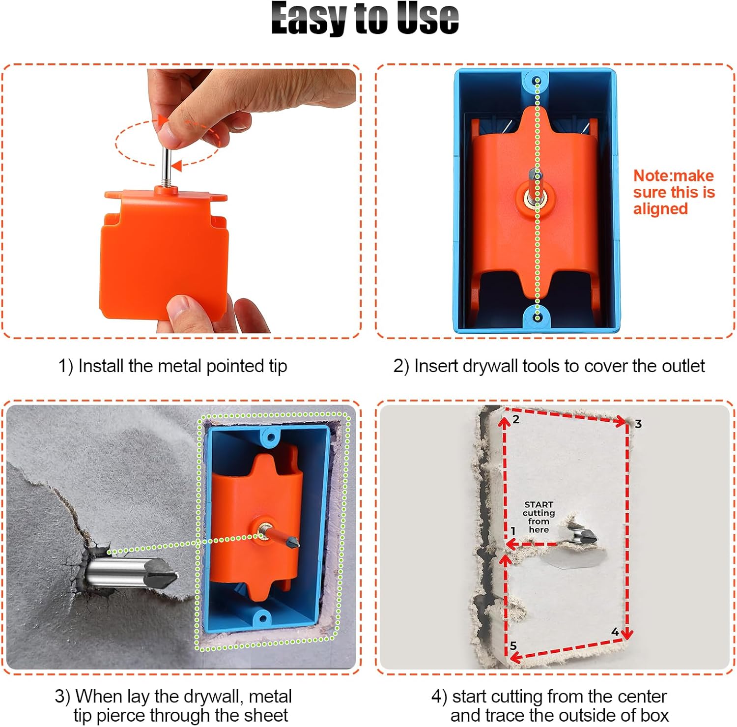 6 Pack Dreyoo Outlet Markers with Metal Tip for Drywall Installation and Wire Protection