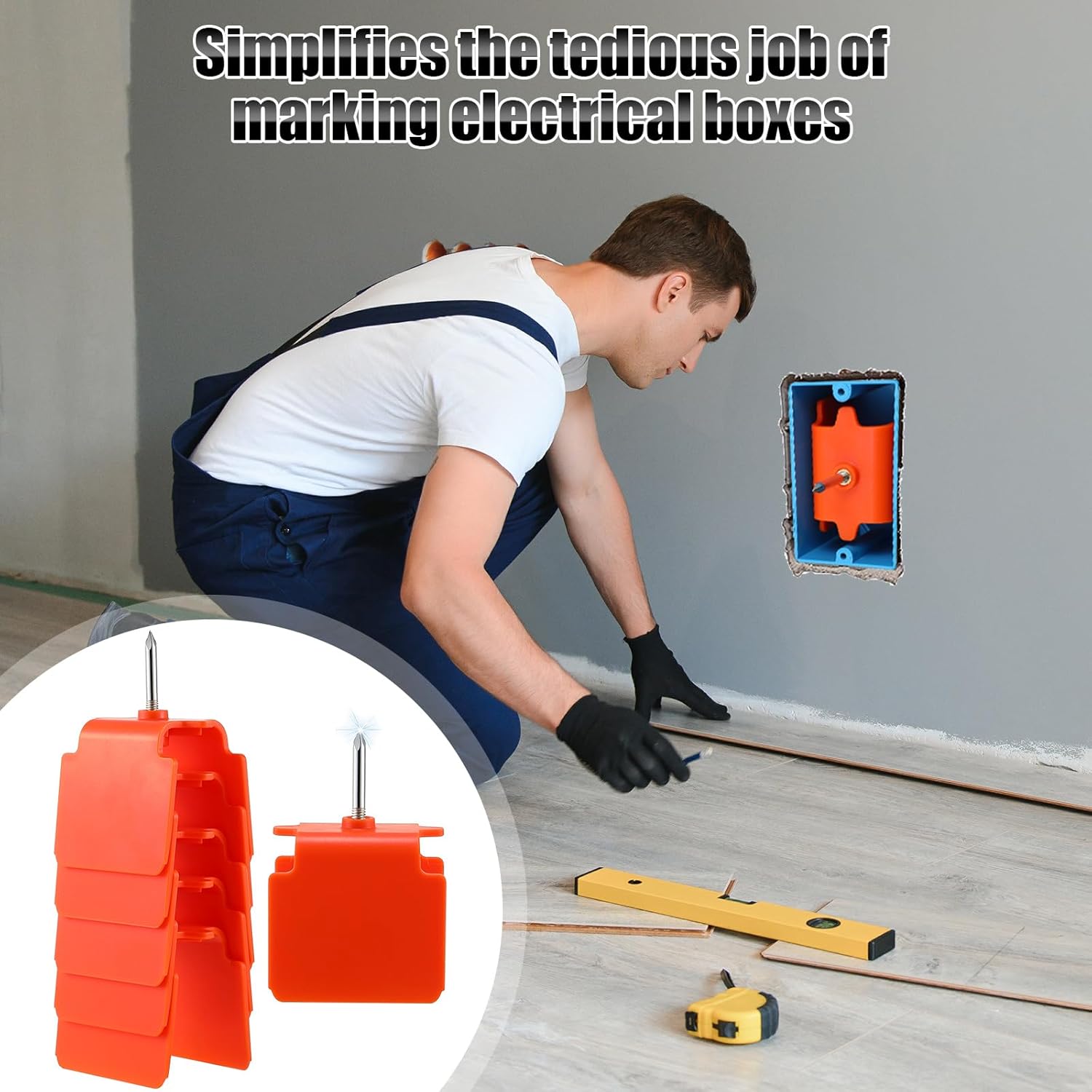 6 Pack Dreyoo Outlet Markers with Metal Tip for Drywall Installation and Wire Protection