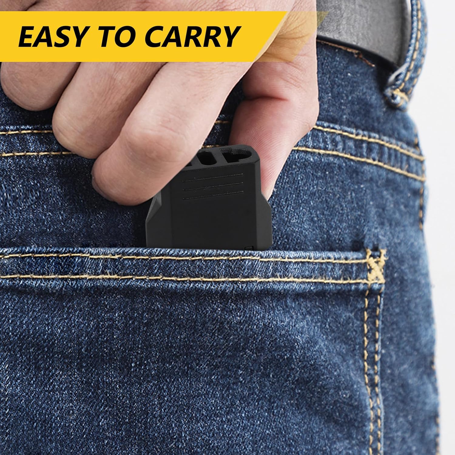 6-Pack European to US Plug Adapter - Compact Travel Adapter for European to American Outlets - Black European Plug Converter for USA Power