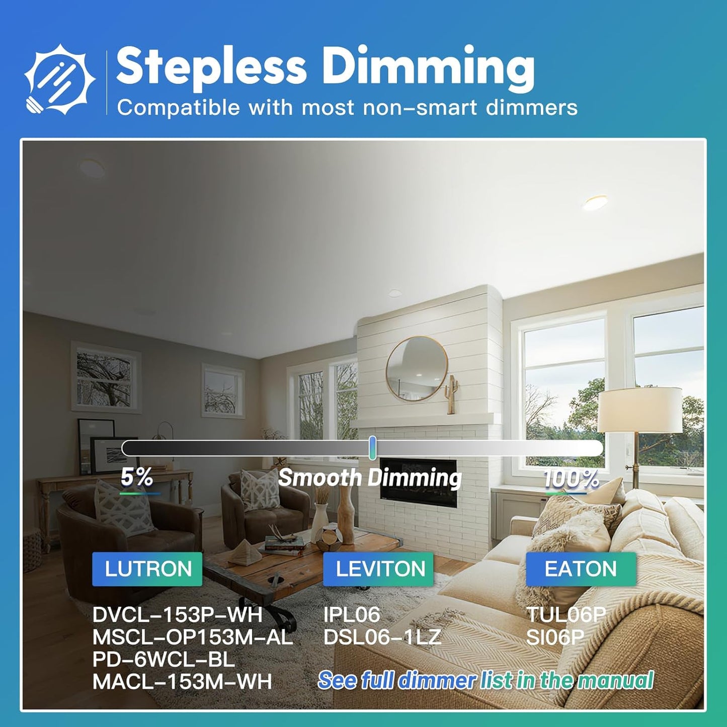 6 Pack FREELICHT Ultra-Thin LED Recessed Ceiling Light, 4 Inch, 5 Color Temperatures, 700LM Brightness, Dimmable, ETL & FCC Certified