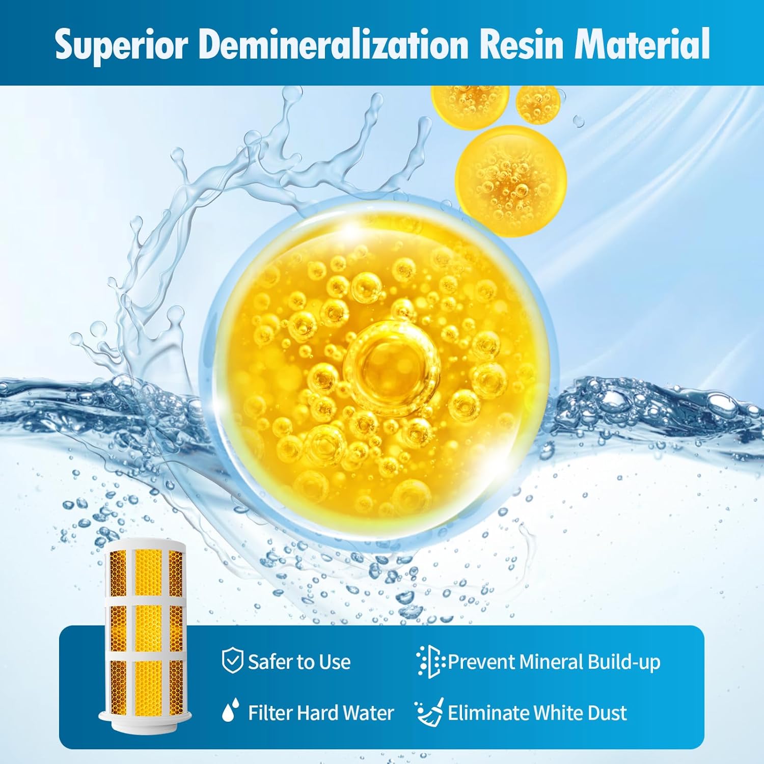 6-Pack Gazeer Humidifier Demineralization Cartridge for Dreo HM512S/612S, HM713, HM713S/813S | Prevent Hard Water Build-Up, Filter Mineral Deposits, Eliminate White Dust