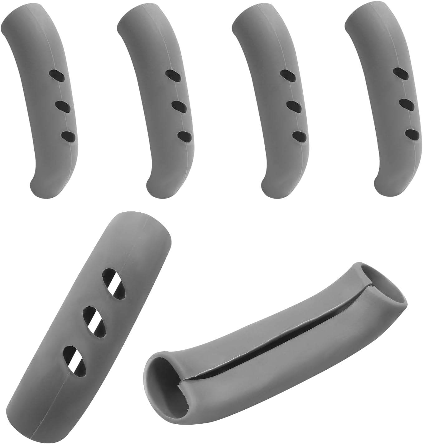 6 Pack Gray Silicagel Pot Handle Covers - 3 Inch Lid Holder Grip for Pan and Pot - Heat Insulation Cover for Handles