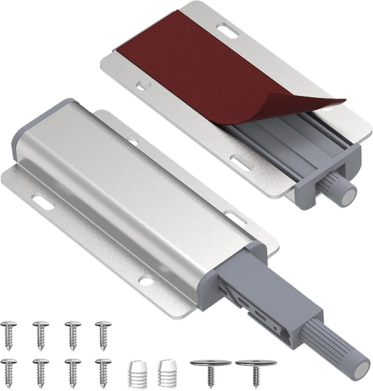 6 Pack Heavy Duty Magnetic Push Latches for Cabinet Doors - Touch Latch Hardware for Drawers, Wardrobes, and Kitchen Cabinets