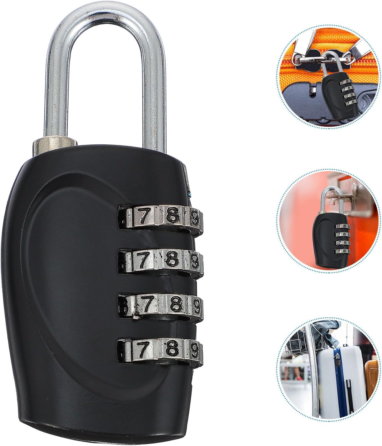 6 Pack Hemoton Outdoor Combination Padlock with 4 Digit Lock for School Gym Sports Locker, Fence, Toolbox, Case, Cabinet Storage