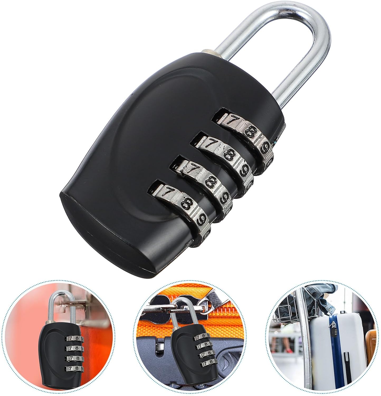 6 Pack Hemoton Outdoor Combination Padlock with 4 Digit Lock for School Gym Sports Locker, Fence, Toolbox, Case, Cabinet Storage
