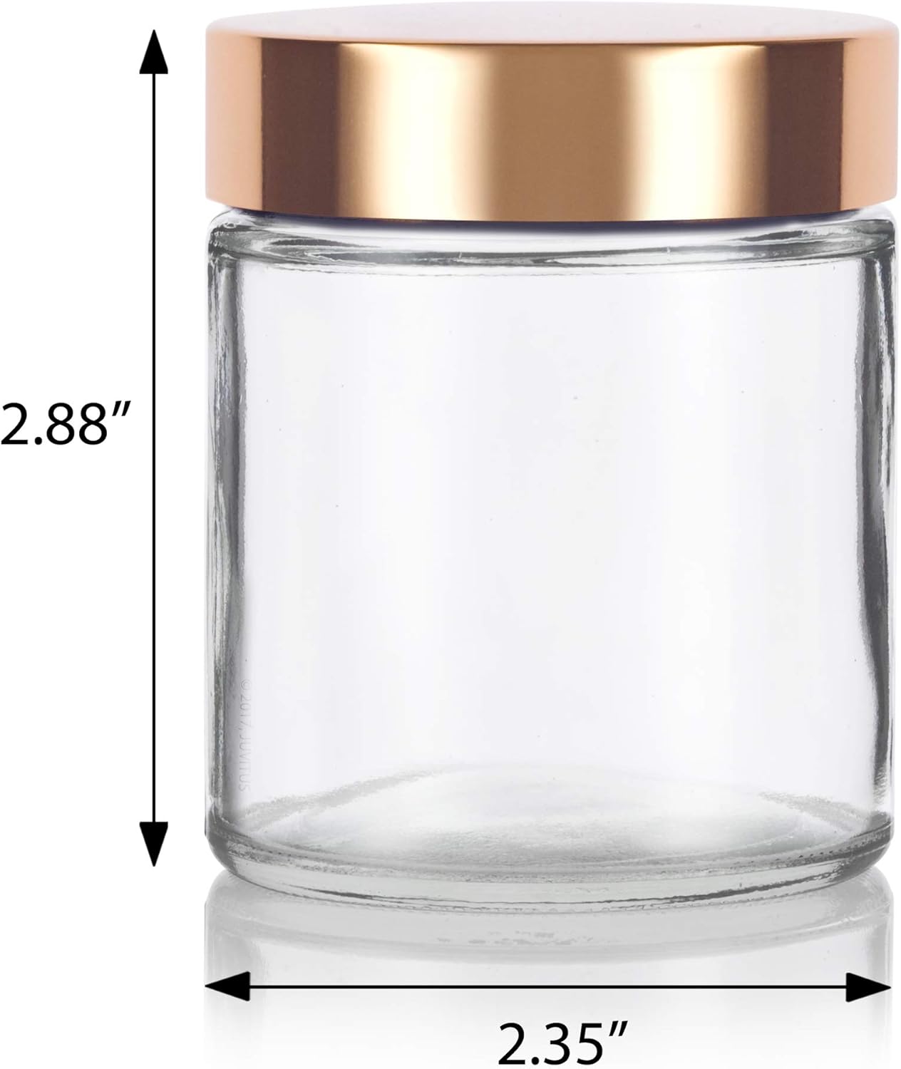 6-Pack JUVITUS 4 oz Clear Glass Jars with Gold Metal Overshell Lid