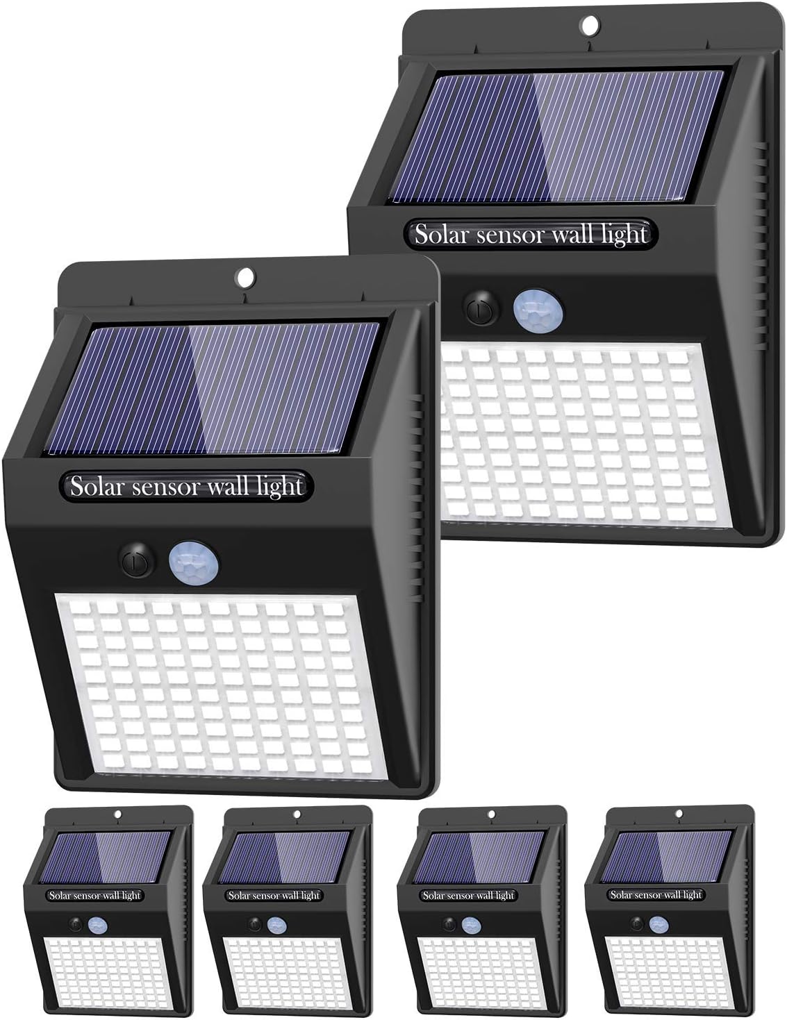 6 Pack Kolpop Solar Lights Outdoor with 3 Modes and 100LEDs – Wireless IP65 Waterproof Solar Motion Lights for Front Door, Backyard, Garage, Deck - Outdoor Wall Lights