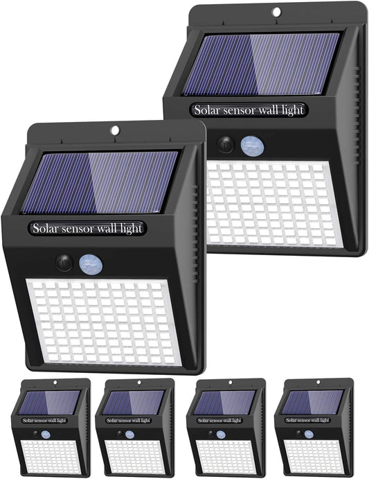6 Pack Kolpop Solar Lights Outdoor with 3 Modes and 100LEDs – Wireless IP65 Waterproof Solar Motion Lights for Front Door, Backyard, Garage, Deck - Outdoor Wall Lights