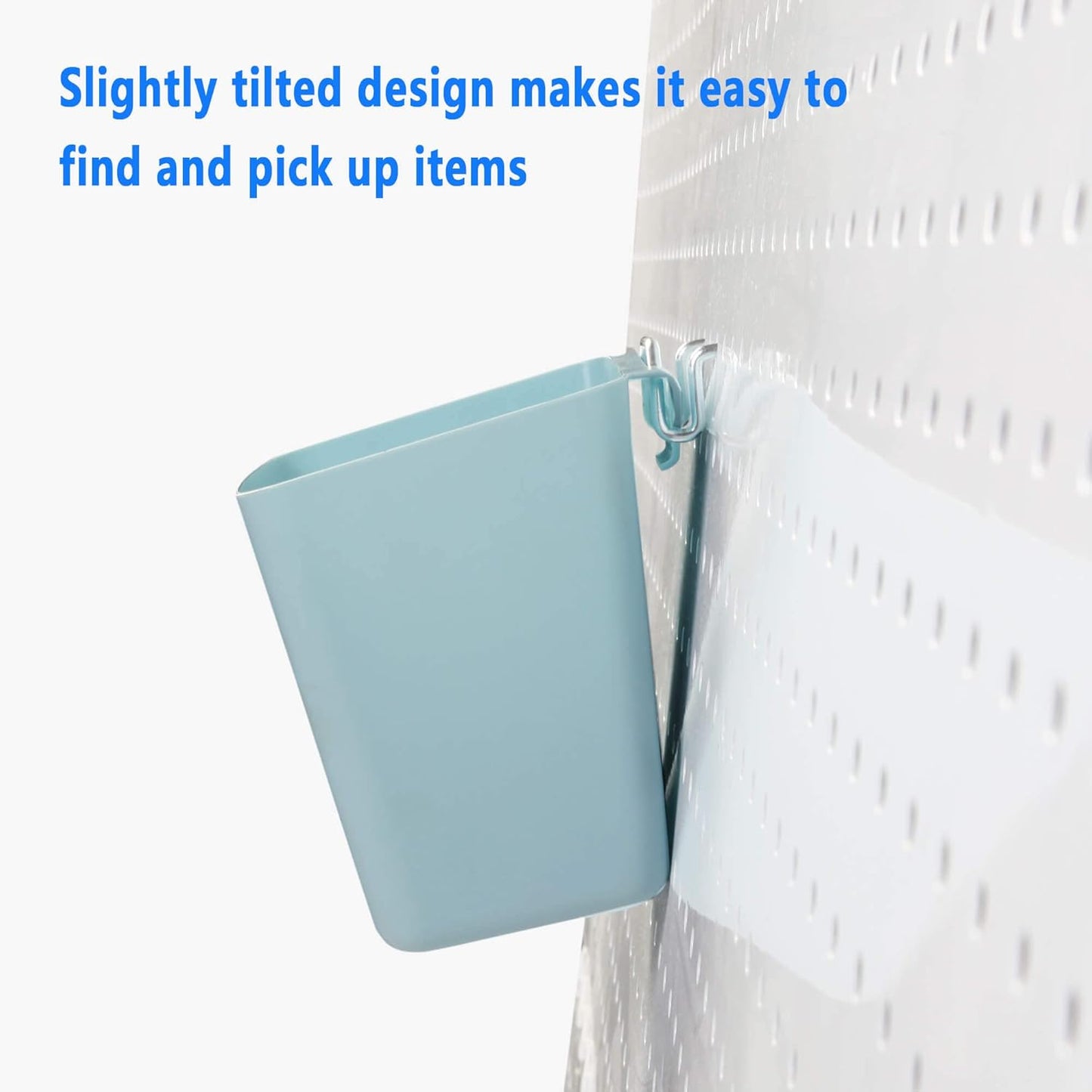 6 Pack Large Pegboard Bins with Hooks for Tool Organization by FRIMOONY