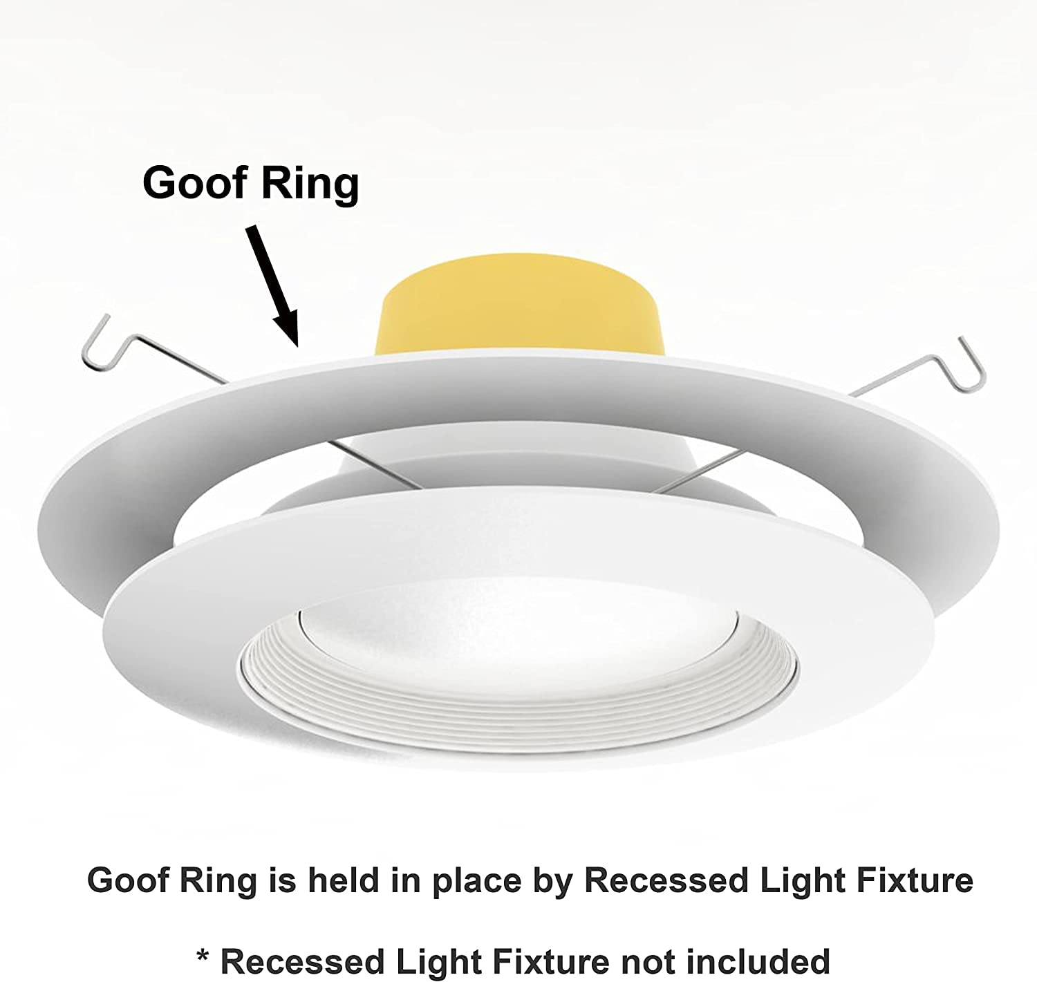 6 Pack Matte White Goof Trim Ring for 10" Recessed Can Lighting - Outer Diameter 10", Inner Diameter 6.2