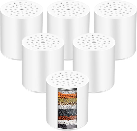 6 Pack of Cenipar 15 Stage Shower Filter Cartridge Replacement with Vitamin C - Shower Head Filter for Hard Water by Ceniapr