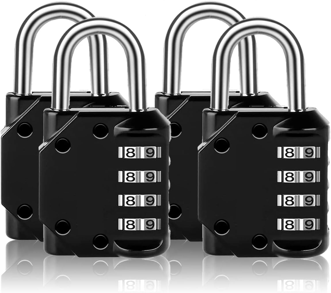 6-Pack of Combination Locks for Doors and Storage Units - 4 Black & 2 Red Locks by Vervida