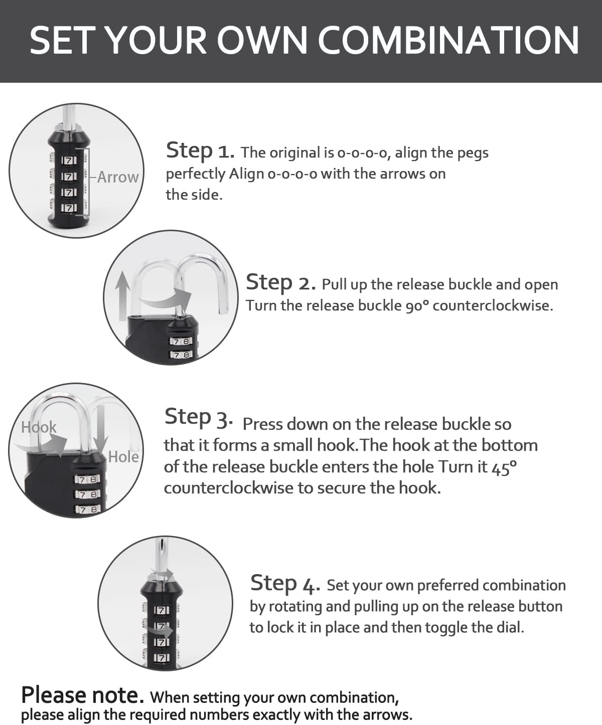 6-Pack of Combination Locks for Doors and Storage Units - 4 Black & 2 Red Locks by Vervida