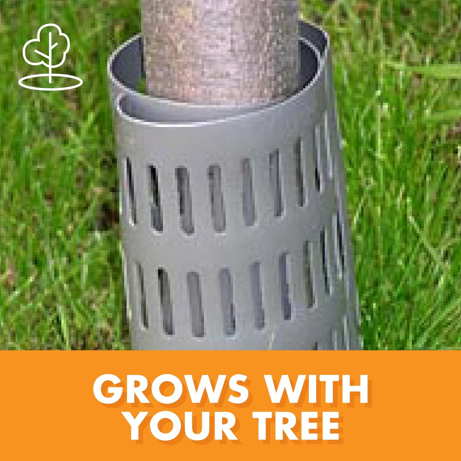 6 Pack of Dimex EasyFlex Plastic Tree Trunk Protectors in Grey Color