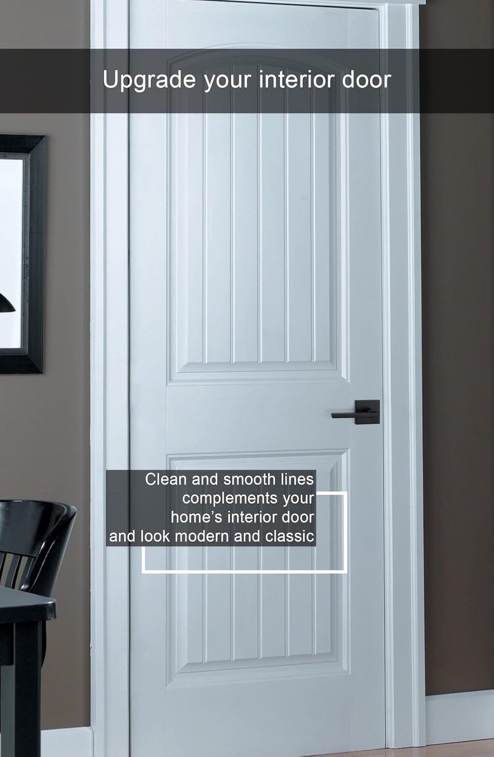 6 Pack of goldenwarm Matte Black Privacy Interior Door Handles - Heavy Duty Zinc Alloy Bedroom and Bathroom Levers