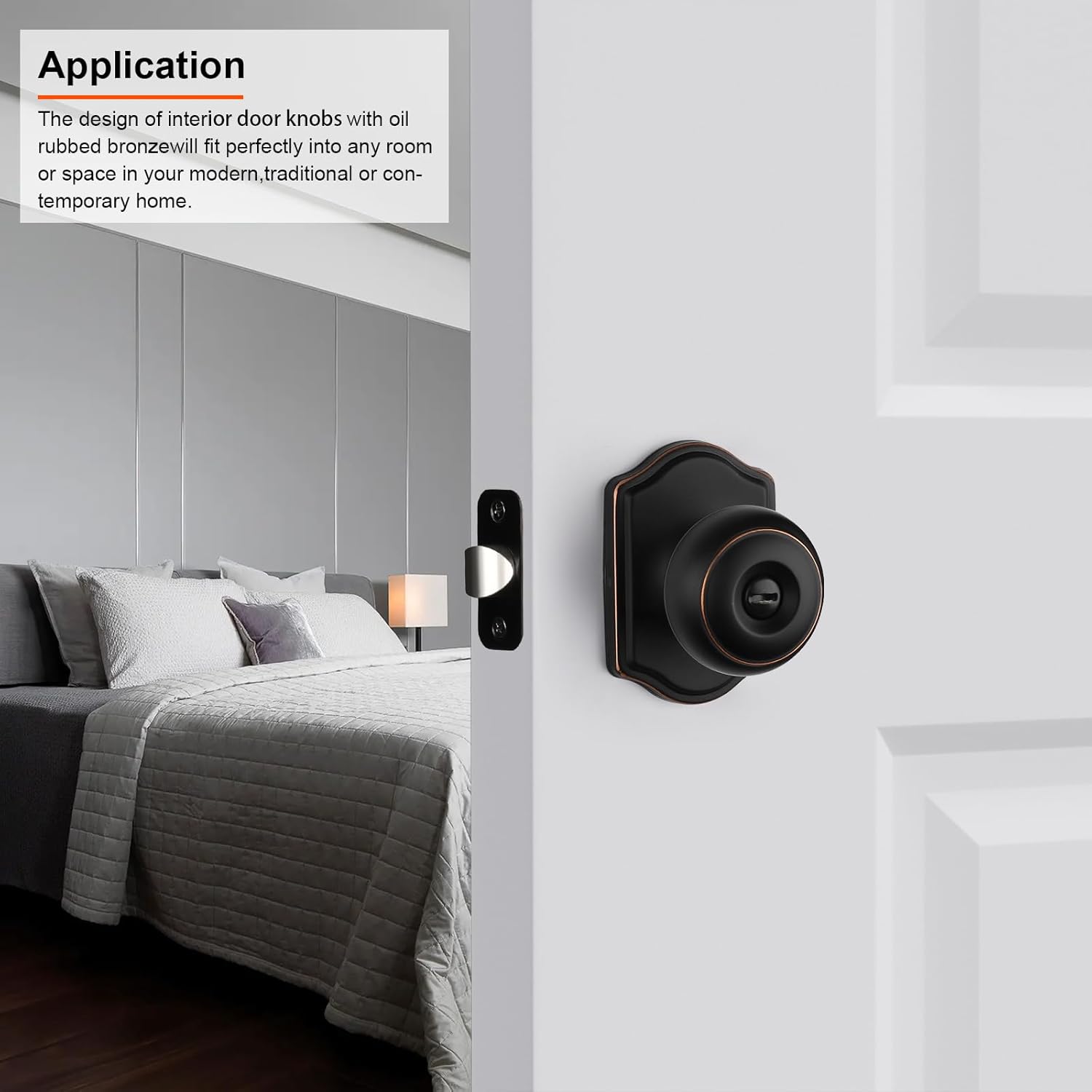 6 Pack of Haidms Oil Rubbed Bronze Privacy Door Knobs for Bedroom and Bathroom - Brushed Finish Interior Doorknobs