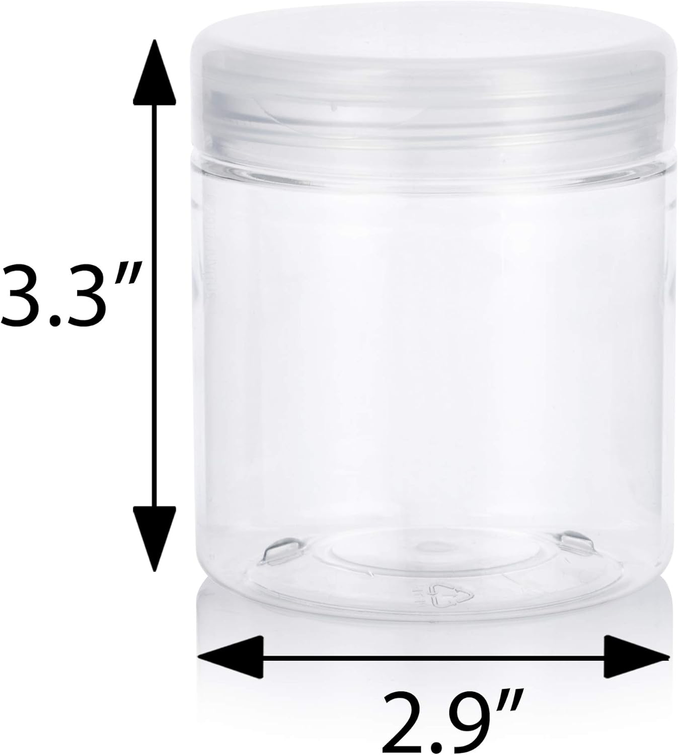 6-Pack of JUVITUS 8 oz Clear PET Plastic Jars with Flip Top Caps and Spatulas