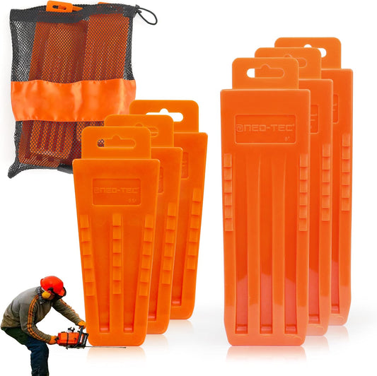 6-Pack of NEO-TEC Tree Felling Wedges with Chainsaw Wedges - 5.5"+8" Tree Cutting Equipment with Spikes for Safe Tree Cutting