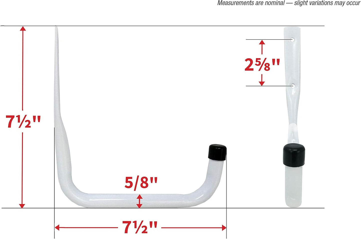 6 Pack of White Heavy Duty Steel Garage Storage Utility Hooks in 3 Sizes by Shepherd Hardware - Model 8096E
