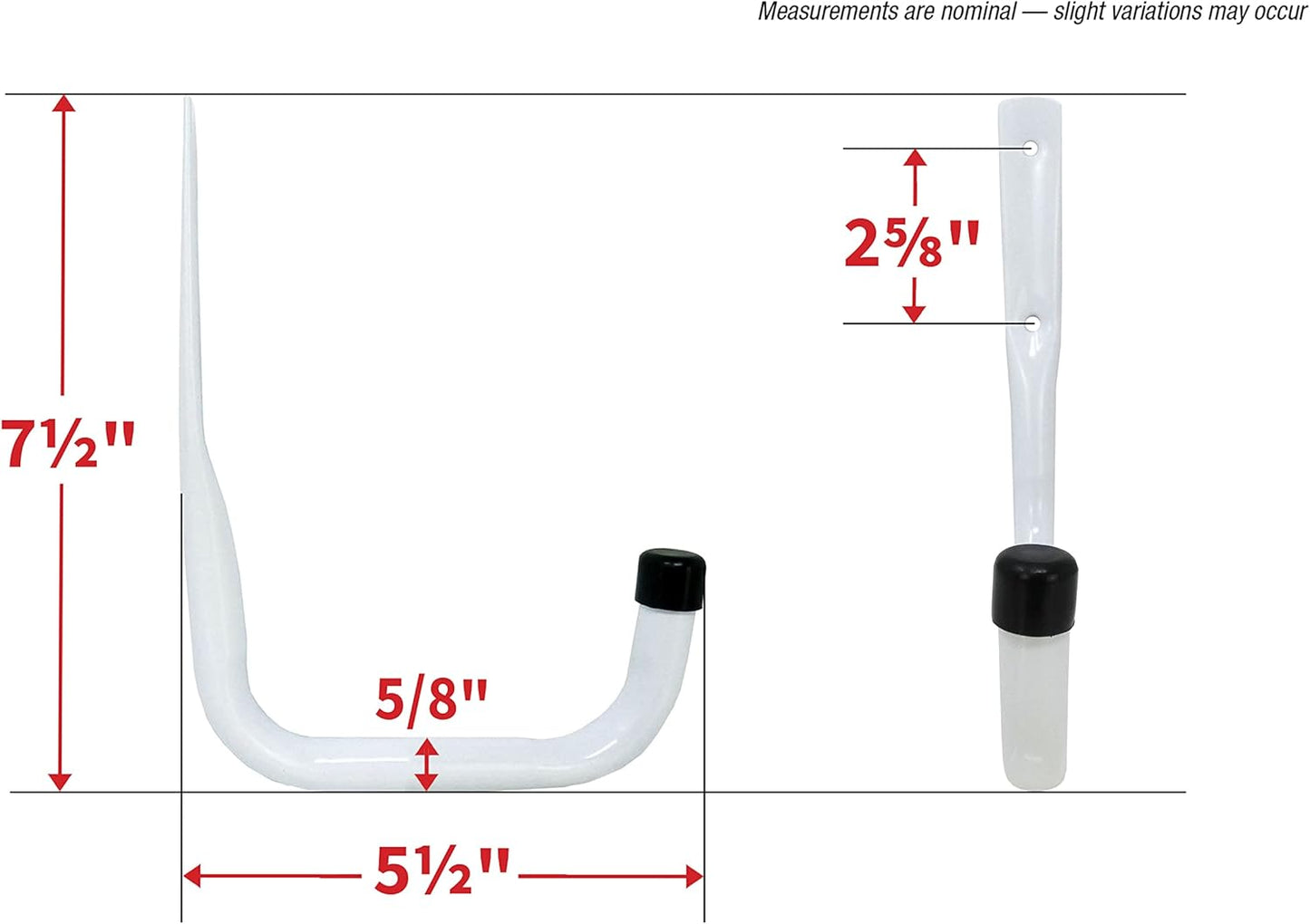 6 Pack of White Heavy Duty Steel Garage Storage Utility Hooks in 3 Sizes by Shepherd Hardware - Model 8096E