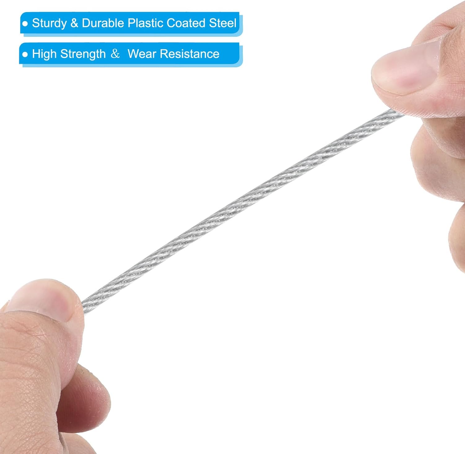 6 Pack PATIKIL 3.3Ft Stainless Steel Safety Cable Locks with Double Loop - 1.5mm Dia Security Wire Rope for Stage Lighting and Luggage