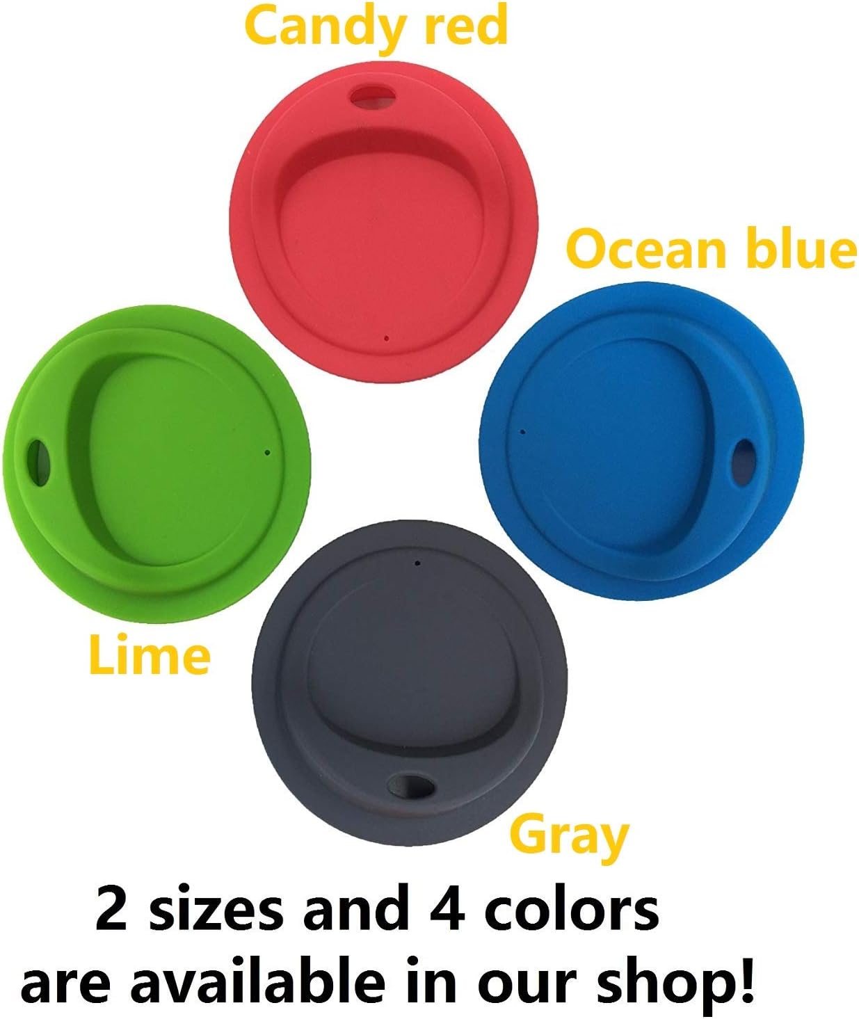 6-Pack Reusable Silicone Oval Straw Hole Lid for Mason Jars - Wide Mouth, BPA Free, Food Grade - Candy Red