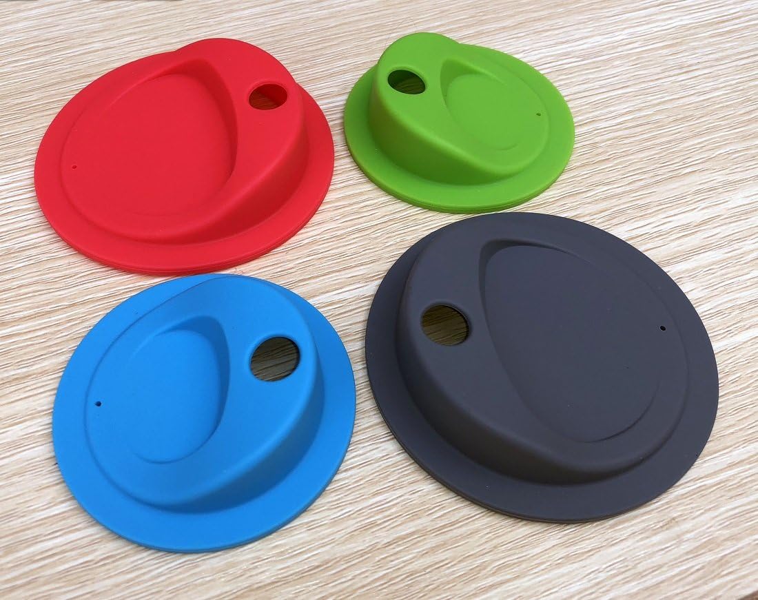 6-Pack Reusable Silicone Oval Straw Hole Lid for Mason Jars - Wide Mouth, BPA Free, Food Grade - Candy Red