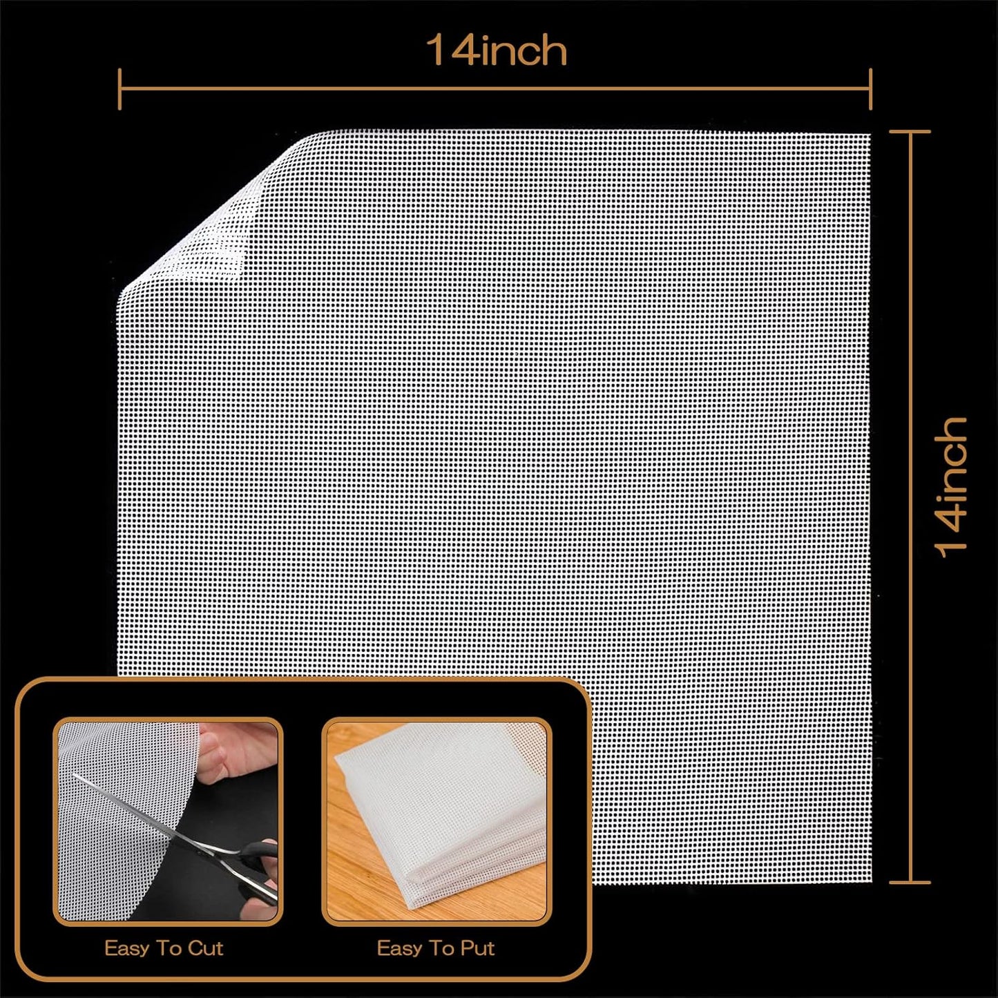 6 Pack Silicone Dehydrator Sheets - Dostk Premium Non Stick Mats for Fruit Dryer Mesh - Reusable Dehydrator Tray Liner (14 x 14 inch)