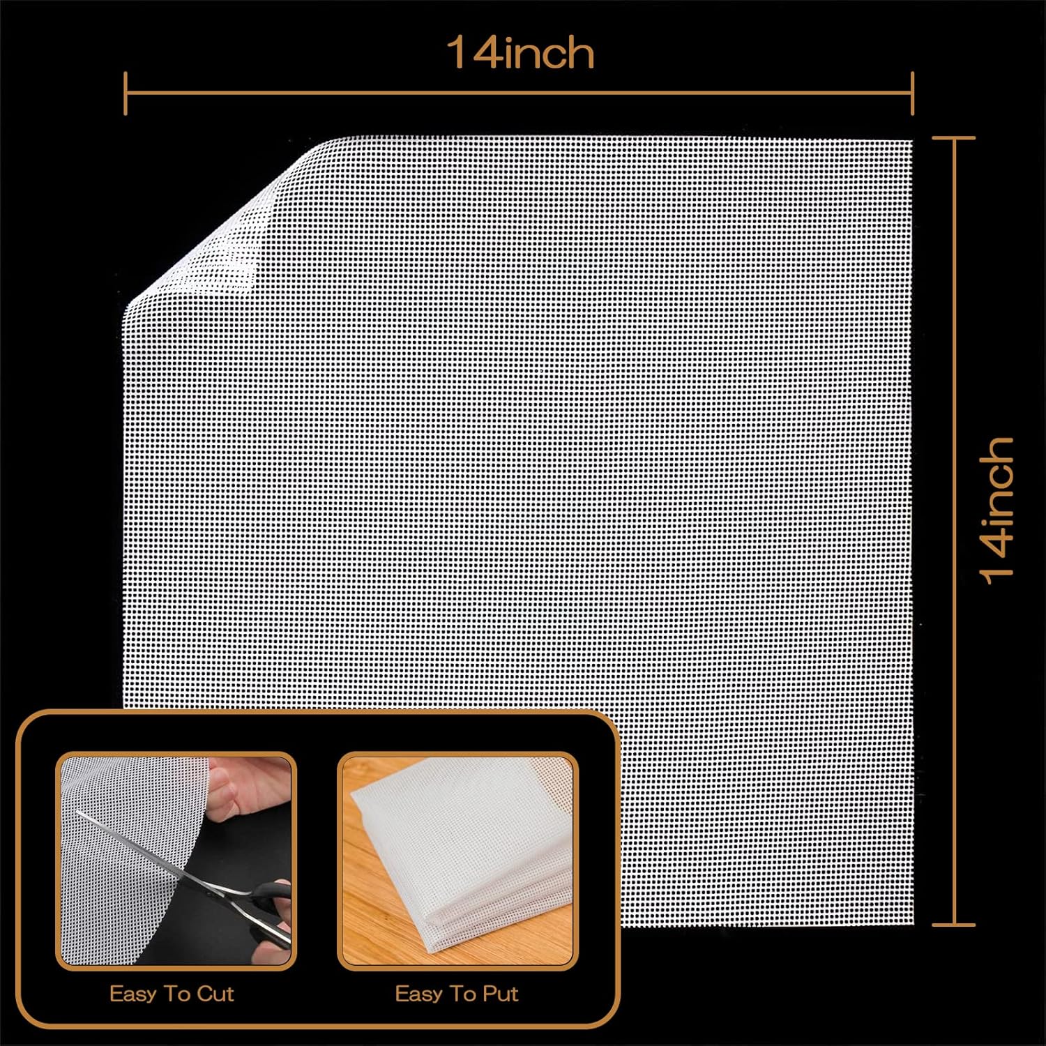 6 Pack Silicone Dehydrator Sheets - Dostk Premium Non Stick Mats for Fruit Dryer Mesh - Reusable Dehydrator Tray Liner (14 x 14 inch)
