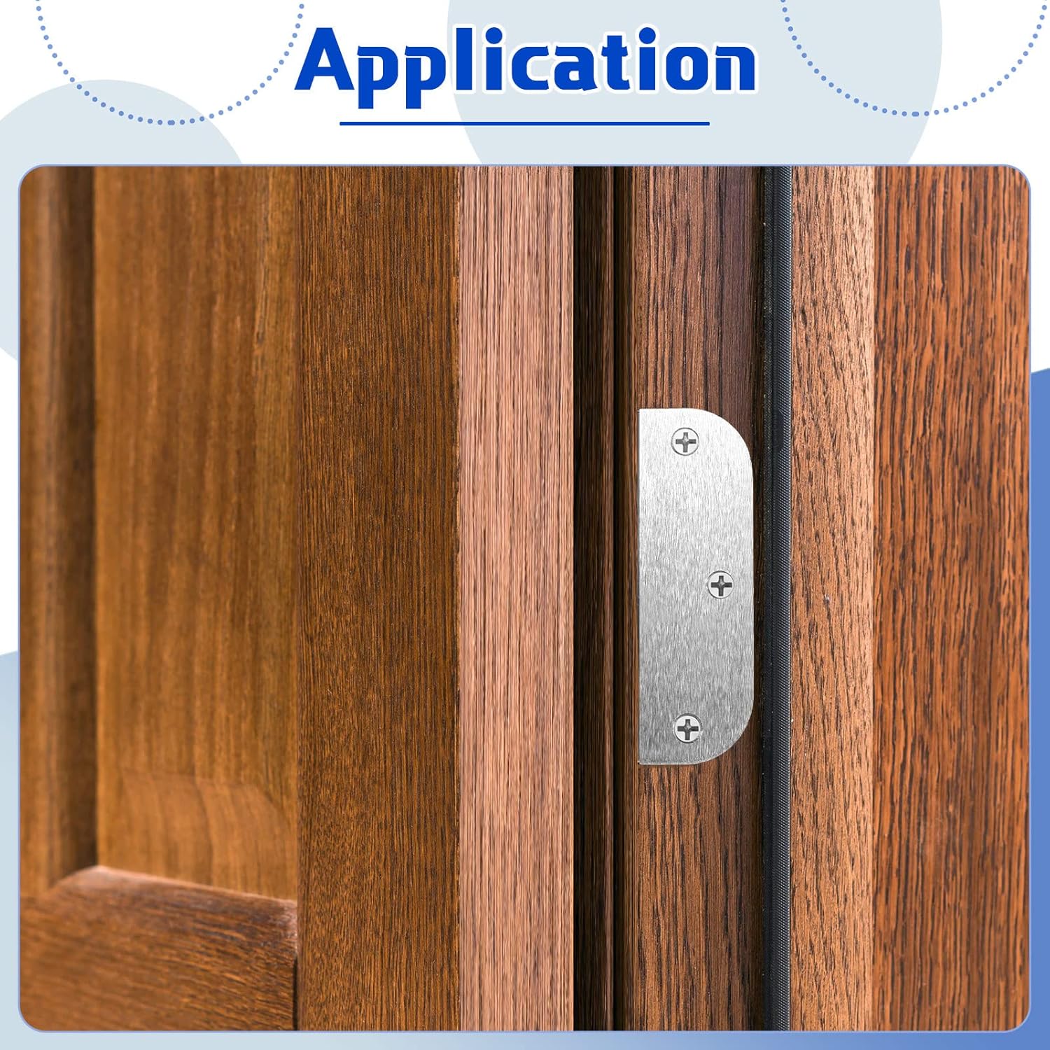 6 Pack Stainless Steel Door Hinge Filler Plates 3.5 Inch with Satin Chrome Finish and Matching Screws