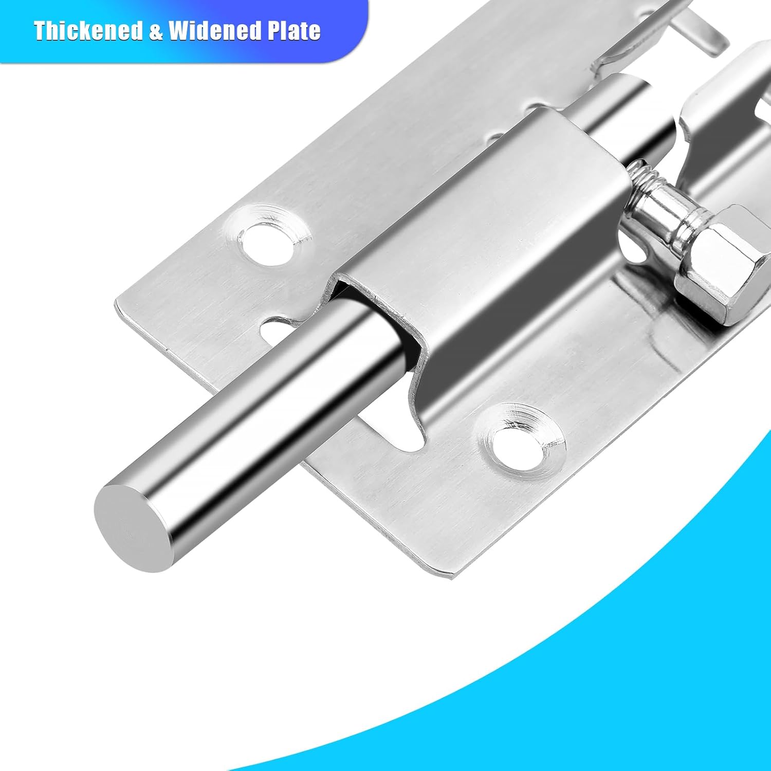 6 Pack Stainless Steel Slide Locks with 3 Inch Barrel Bolt Latch for Inside Doors - Premium Thickened Slide Bolt Latch with 36 Screws