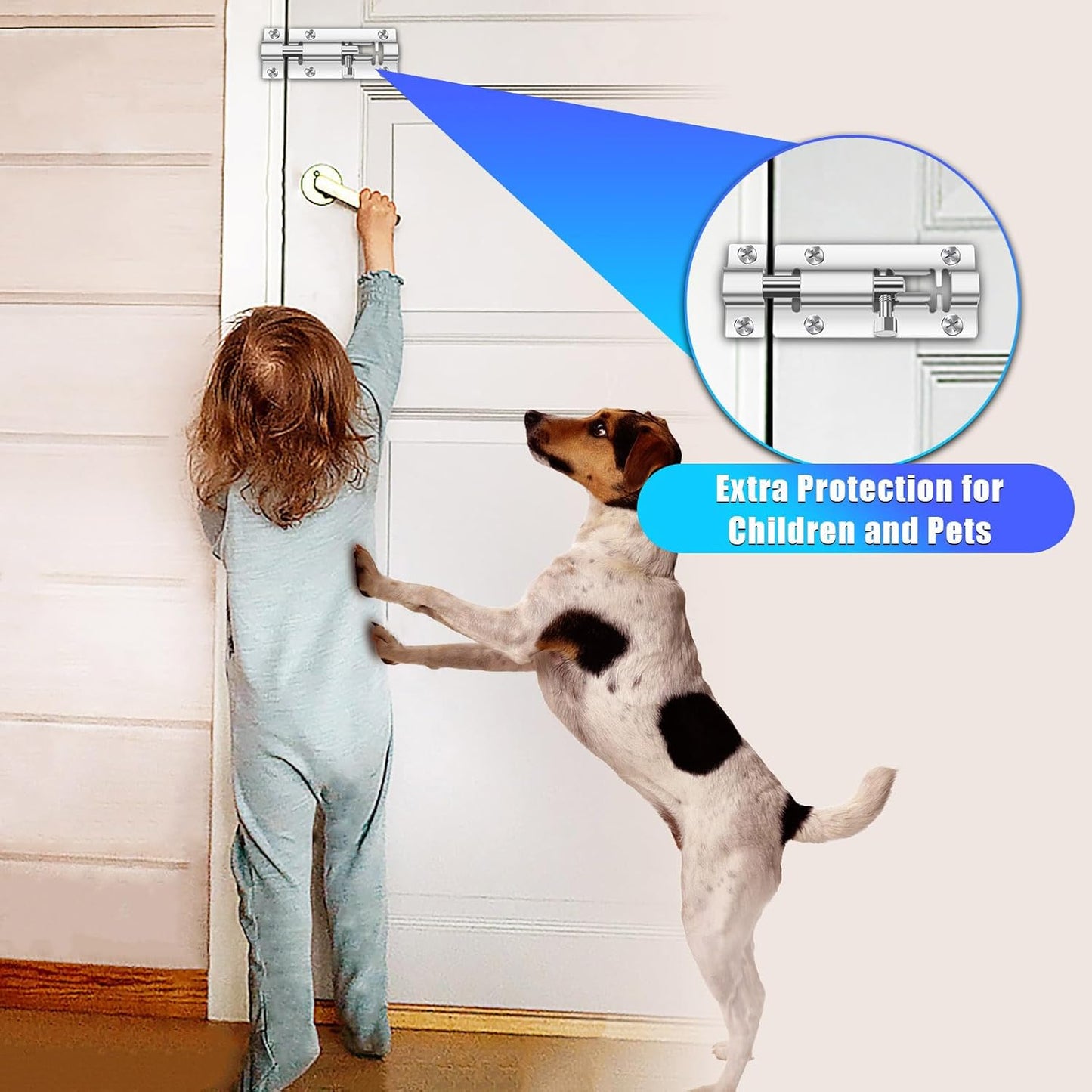 6 Pack Stainless Steel Slide Locks with 3 Inch Barrel Bolt Latch for Inside Doors - Premium Thickened Slide Bolt Latch with 36 Screws