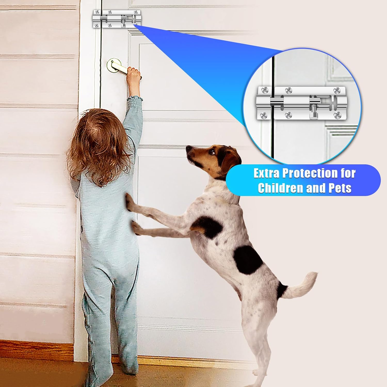 6 Pack Stainless Steel Slide Locks with 3 Inch Barrel Bolt Latch for Inside Doors - Premium Thickened Slide Bolt Latch with 36 Screws