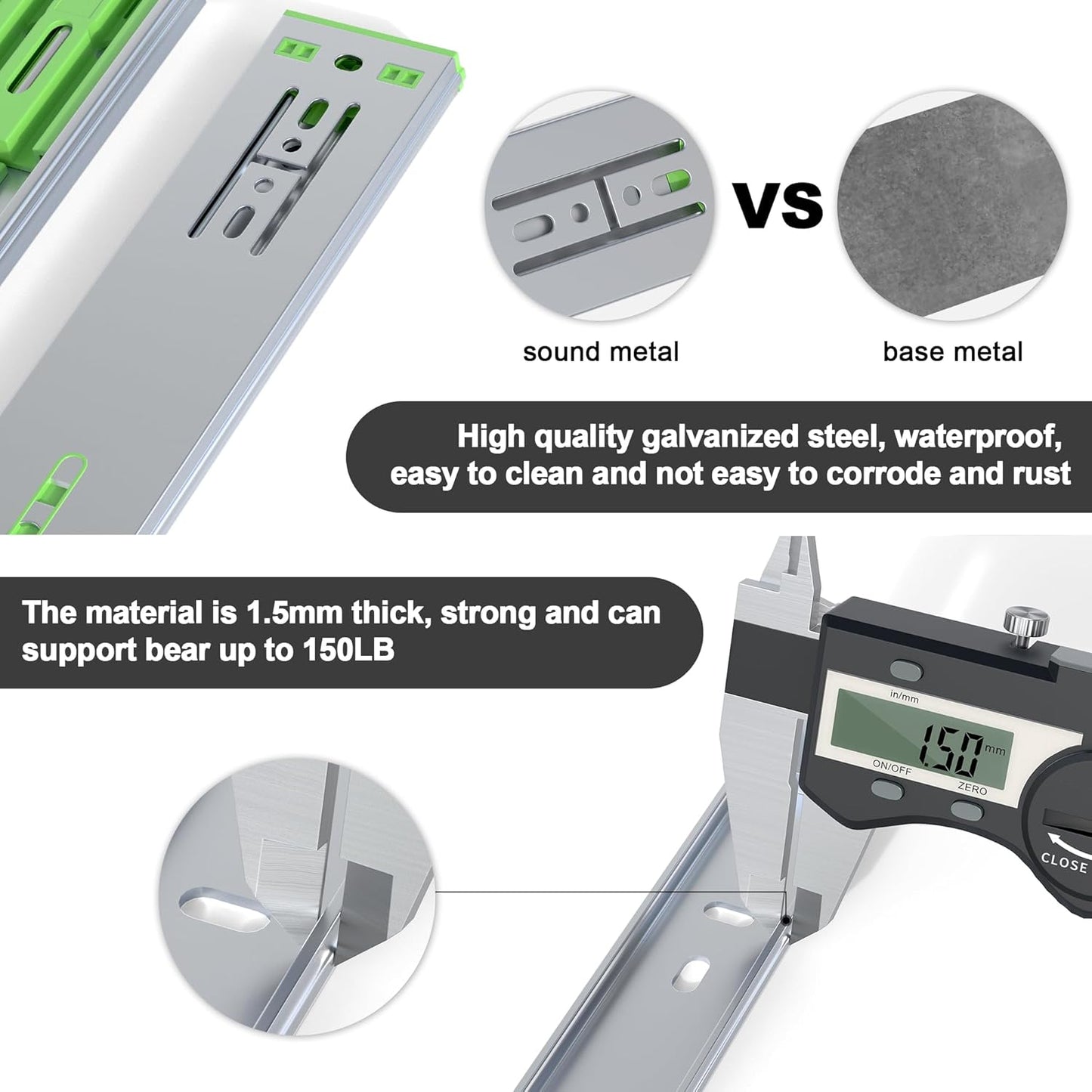 6 Pairs 20" Soft Close Drawer Slides Side Mount - Full Extension Ball Bearing Runners for Kitchen Cabinet & Tool Box