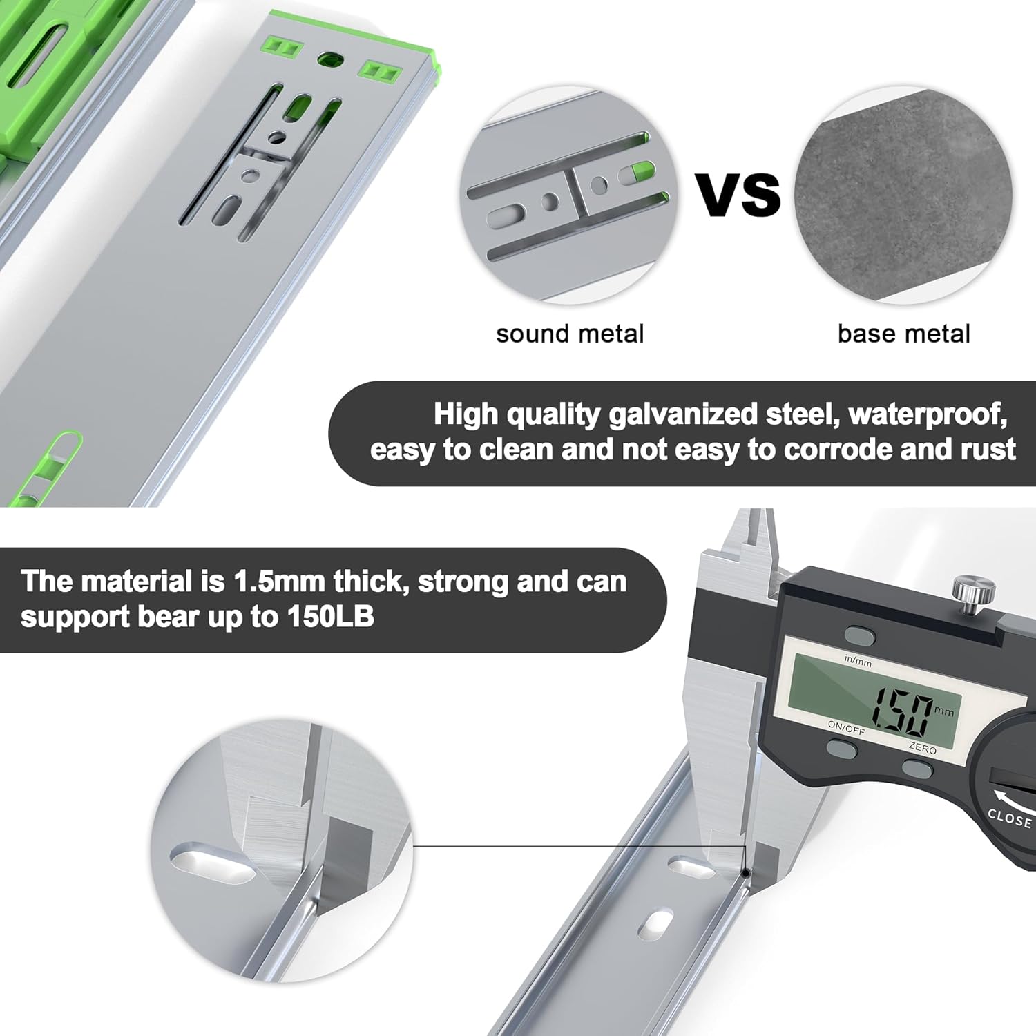 6 Pairs 20" Soft Close Drawer Slides Side Mount - Full Extension Ball Bearing Runners for Kitchen Cabinet & Tool Box