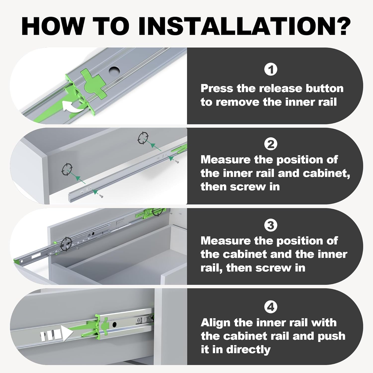 6 Pairs 20" Soft Close Drawer Slides Side Mount - Full Extension Ball Bearing Runners for Kitchen Cabinet & Tool Box