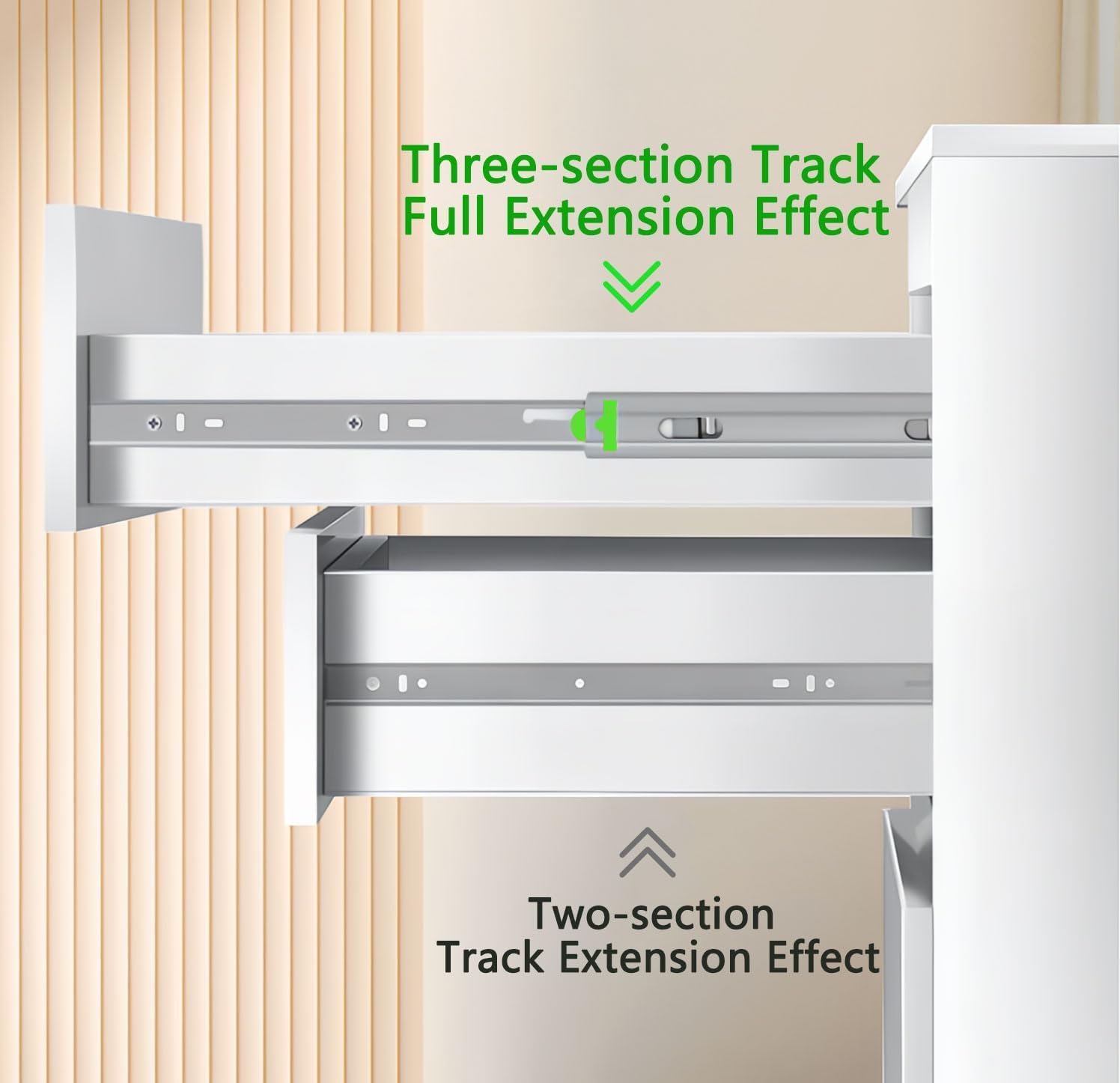 6 Pairs Coralov 16 inch Soft Close Full Extension Drawer Slides - Side Mount Rails for Smooth Operation and Storage Solutions