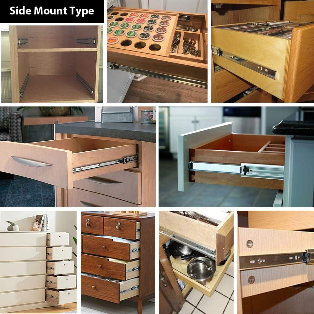 6 Pairs Coralov 16 inch Soft Close Full Extension Drawer Slides - Side Mount Rails for Smooth Operation and Storage Solutions