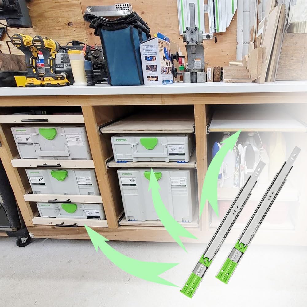 6 Pairs Coralov 16 inch Soft Close Full Extension Drawer Slides - Side Mount Rails for Smooth Operation and Storage Solutions