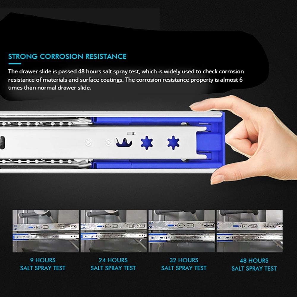 6 Pairs of 22" Soft Close Drawer Slides - Full Extension Ball Bearing Mount - 100 LB Capacity