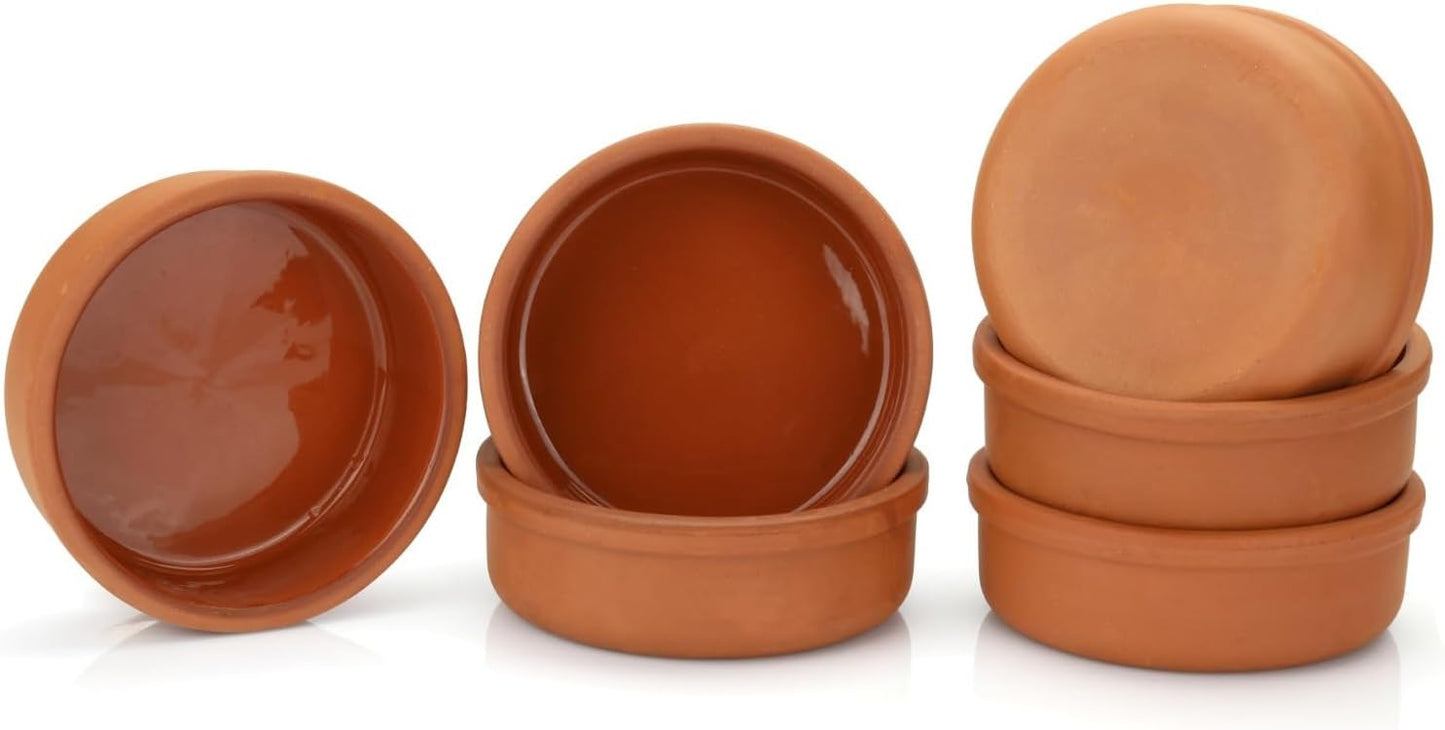 6-Piece Areste Mexican Clay Cookware Set - Terracotta Pots, Bowls, Plates, and Dishes - Premium Spanish Earthenware for Baking, Cooking, and Serving - Ideal for Turkish Cuisine - Cazuelas Cocina Mexicana