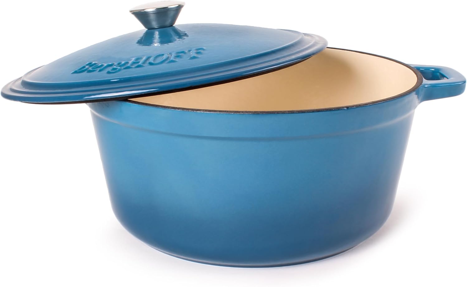 6-Piece BergHOFF Neo Enameled Cast Iron Dutch Oven Set with Matching Lid - Fast and Even Heating, Oven Safe - Blue Color
