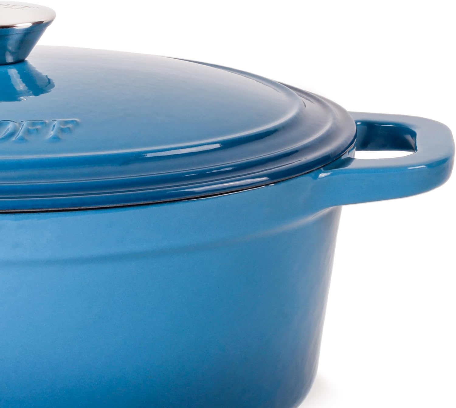 6-Piece BergHOFF Neo Enameled Cast Iron Dutch Oven Set with Matching Lid - Fast and Even Heating, Oven Safe - Blue Color