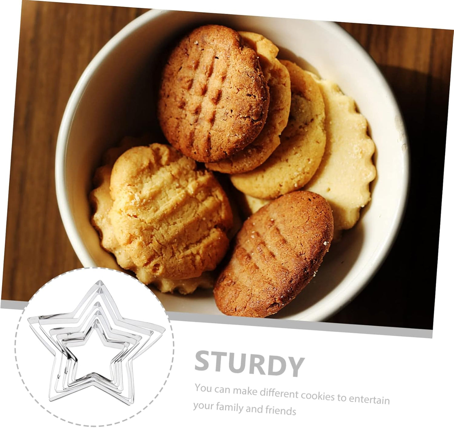 6-Piece Biscuit Molds Set with 5 Cookie Cutters - Essential Baking Accessories for Creative Cookies and Pastries